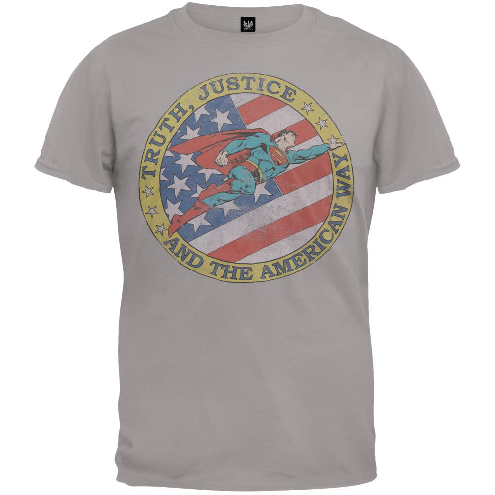 Superman - Flag Circle Premium T-Shirt Men's T-Shirts Superman   