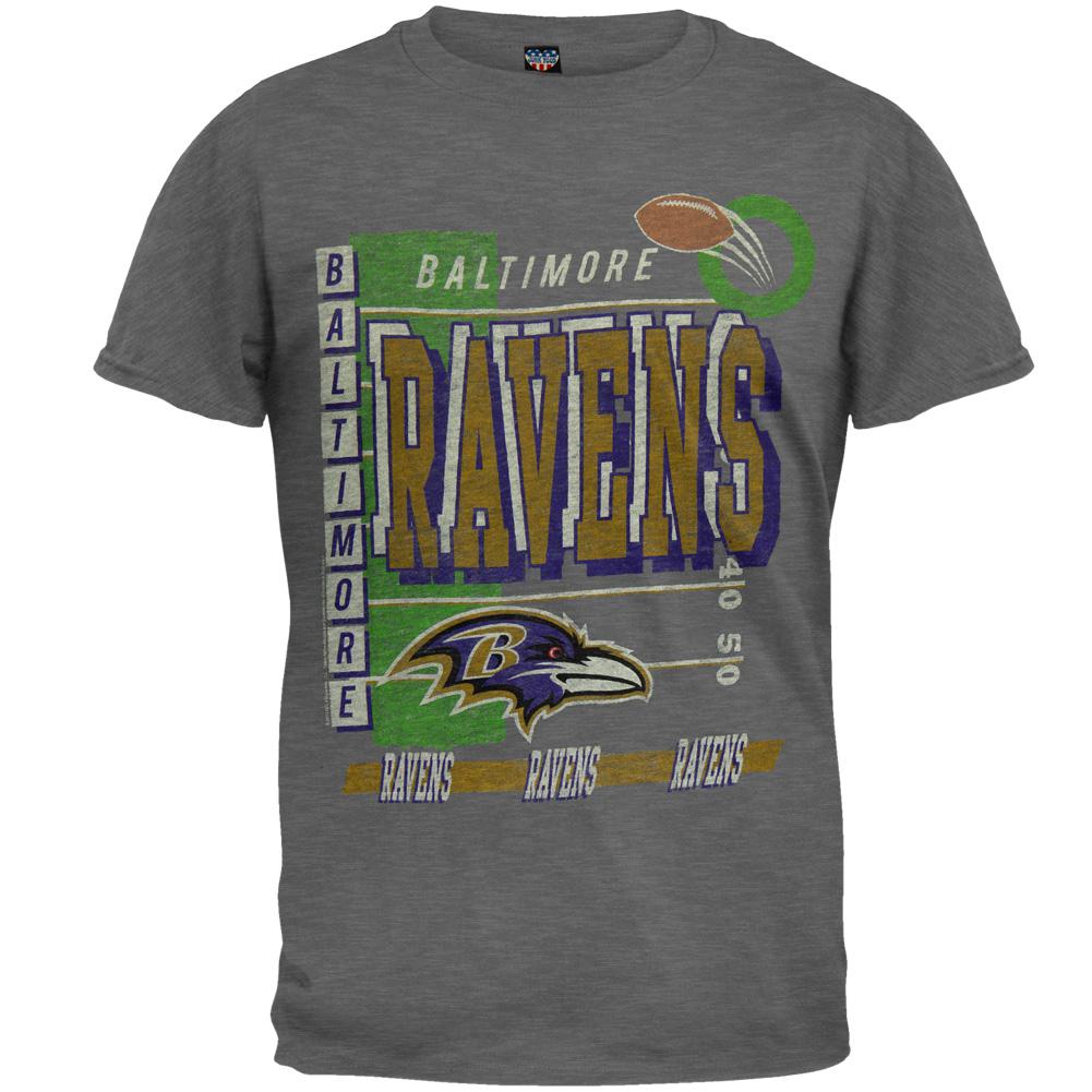 Baltimore Ravens - Touchdown Soft T-Shirt Men's T-Shirts Baltimore Ravens SM Grey 