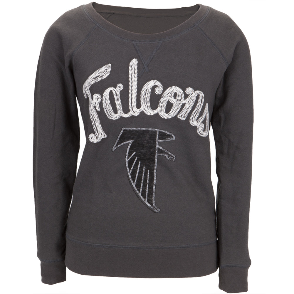 Atlanta Falcons - Field Goal Juniors Wide Neck Sweatshirt Juniors Sweatshirts Atlanta Falcons SM Grey 