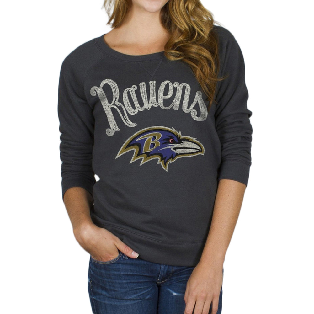 Baltimore Ravens - Field Goal Juniors Wide Neck Sweatshirt Juniors Sweatshirts Baltimore Ravens XL Grey 