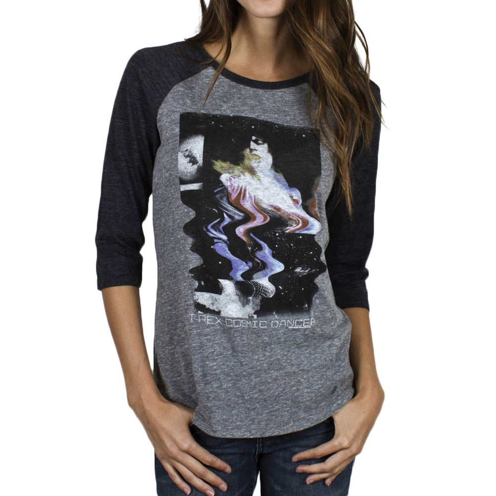 T Rex - Cosmic Danger Juniors Raglan Juniors Raglans T. Rex (Tyrannosaurus Rex)   