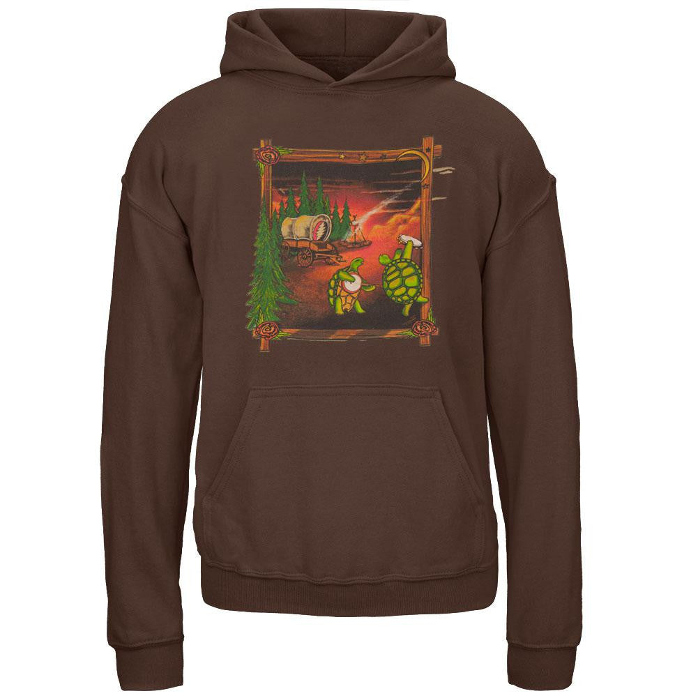 Grateful Dead - Covered Wagon Dark Chocolate Youth Hoodie Youth Hoodies Grateful Dead MD Brown