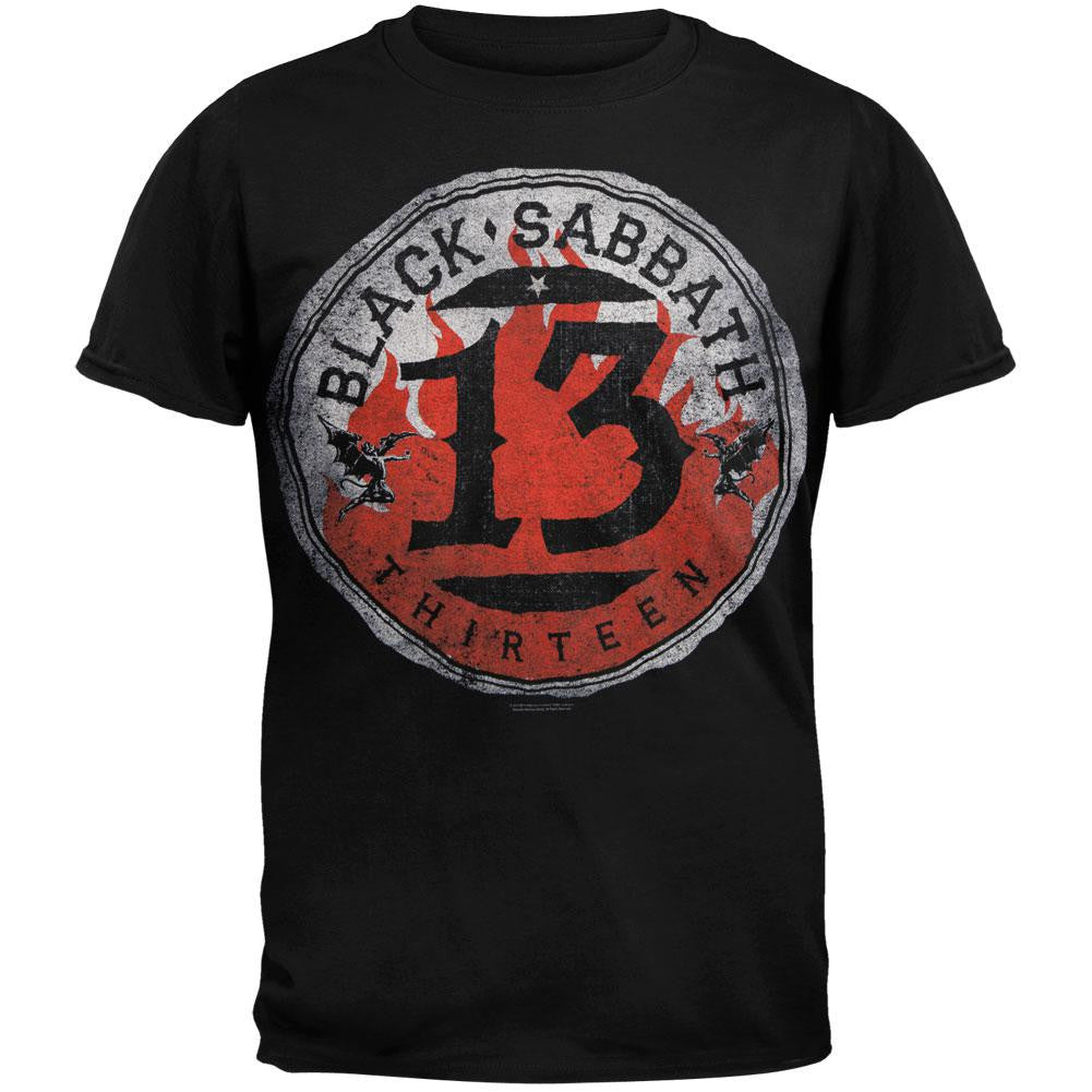 Black Sabbath - 13 Flame Circle T-Shirt Men's T-Shirts Black Sabbath SM Black 