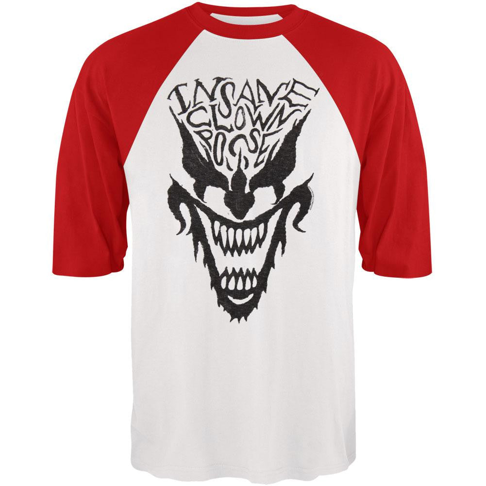 Insane Clown Posse - Face Raglan Men's Raglans Insane Clown Posse SM Red 