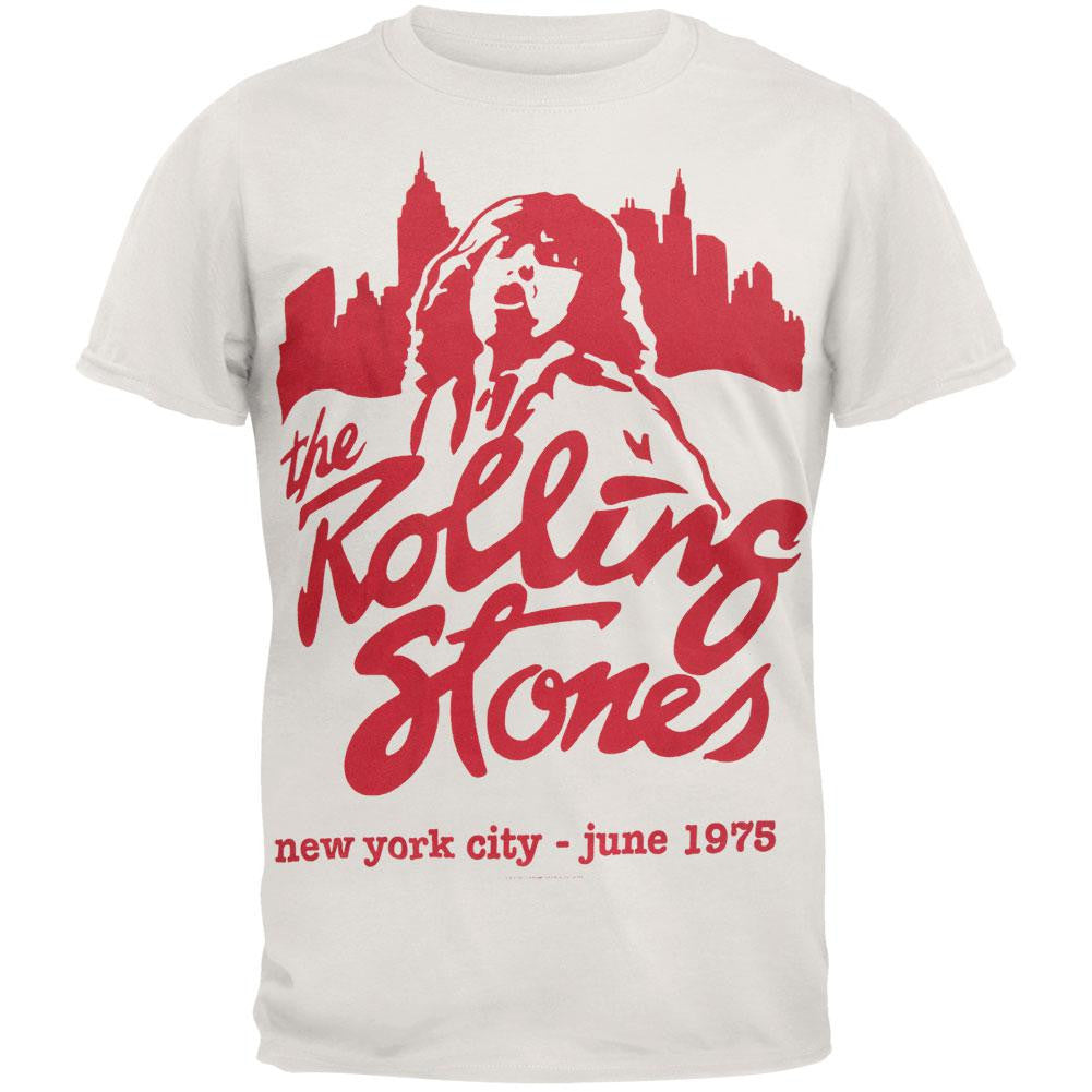 Rolling Stones - Mick June 1975 NYC T-Shirt Men's T-Shirts Rolling Stones SM Off-White 