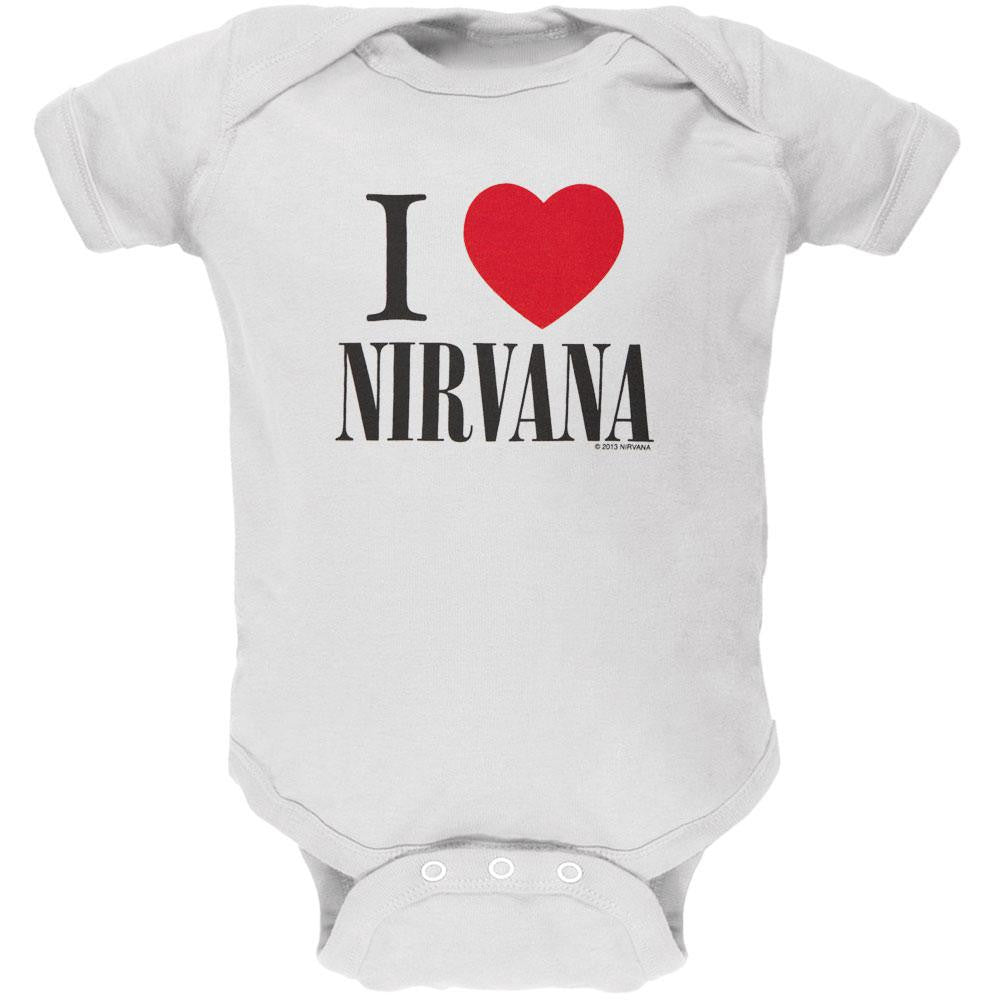 Nirvana - I Love Baby One Piece Baby One Piece Nirvana 6 White 