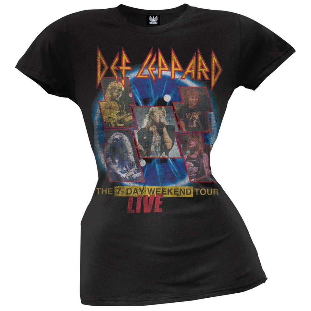 Def Leppard - Seven Day Weekend Juniors T-Shirt Juniors T-Shirts Def Leppard SM Black