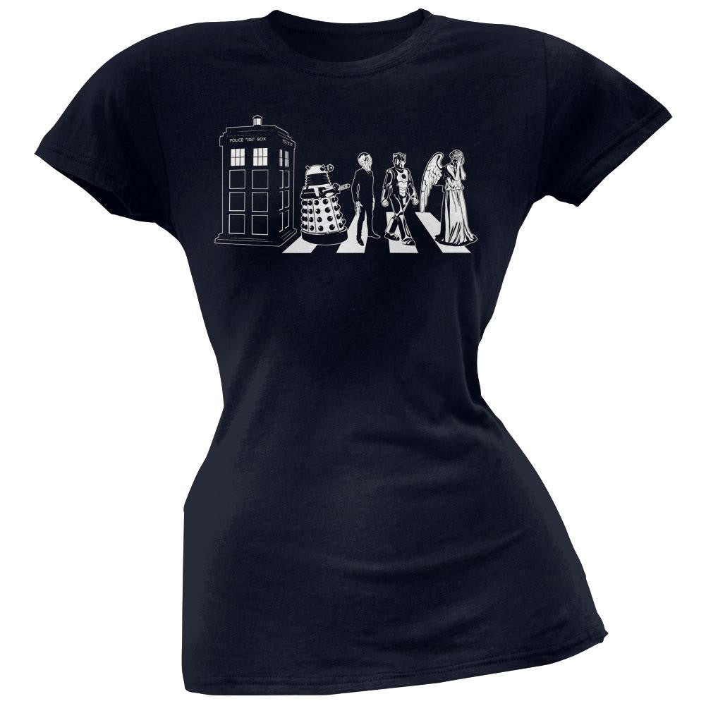 Doctor Who - Detailed Street Crossing Juniors T-Shirt Juniors T-Shirts Doctor Who SM Blue