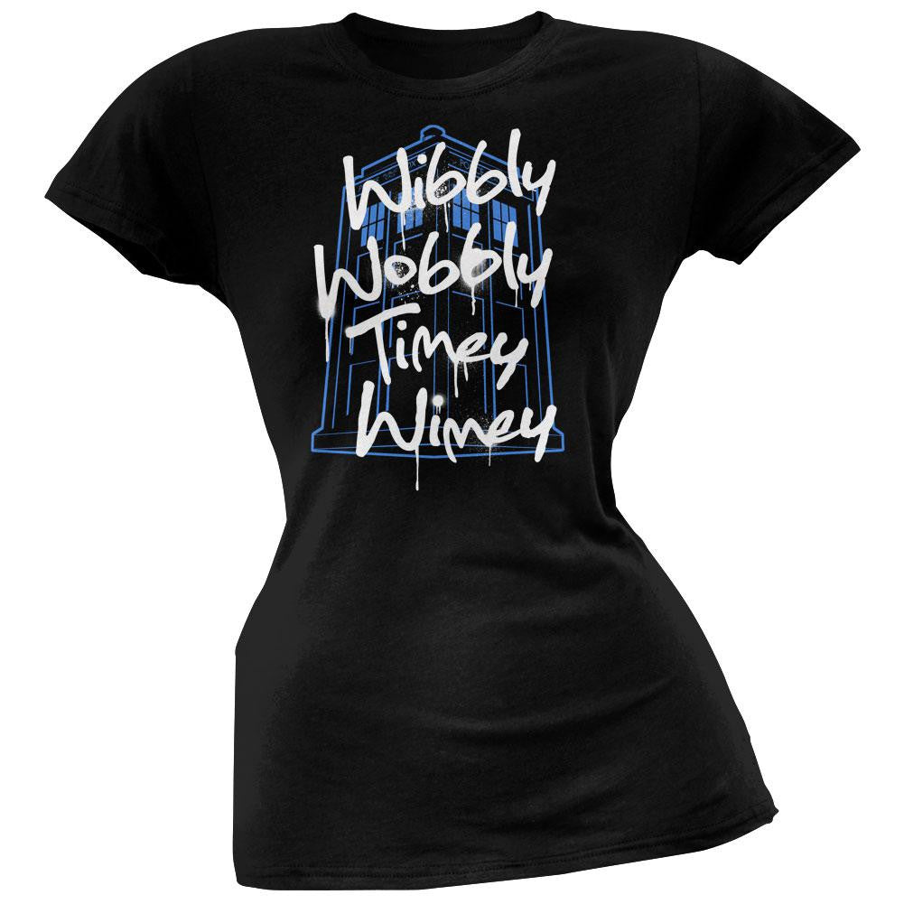 Doctor Who - Wibbly Wobbly Juniors T-Shirt Juniors T-Shirts Doctor Who MD Blue 