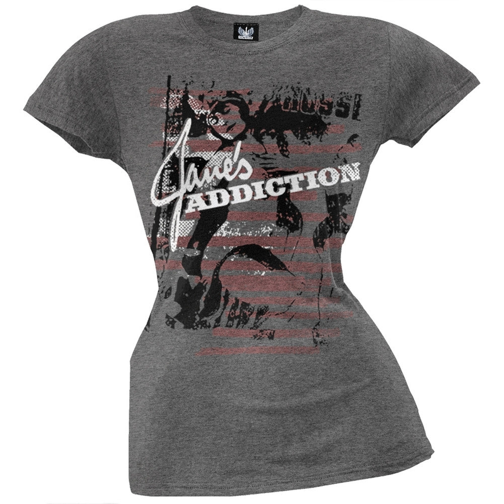 Janes Addiction - Erotica Juniors T-Shirt Juniors T-Shirts Janes Addiction SM Grey