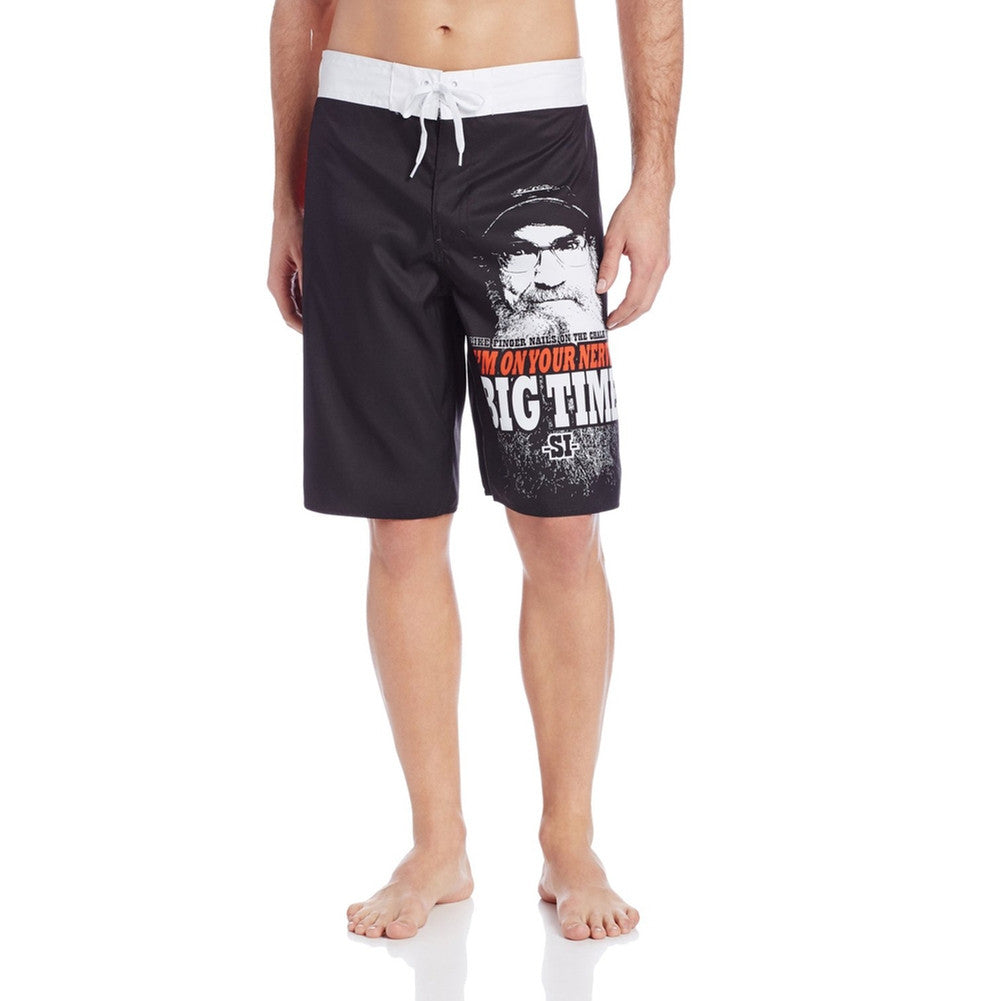 Duck Dynasty - Si Nerves Black Board Shorts Men's Swim Trunks & Board Shorts Duck Dynasty SM Black 