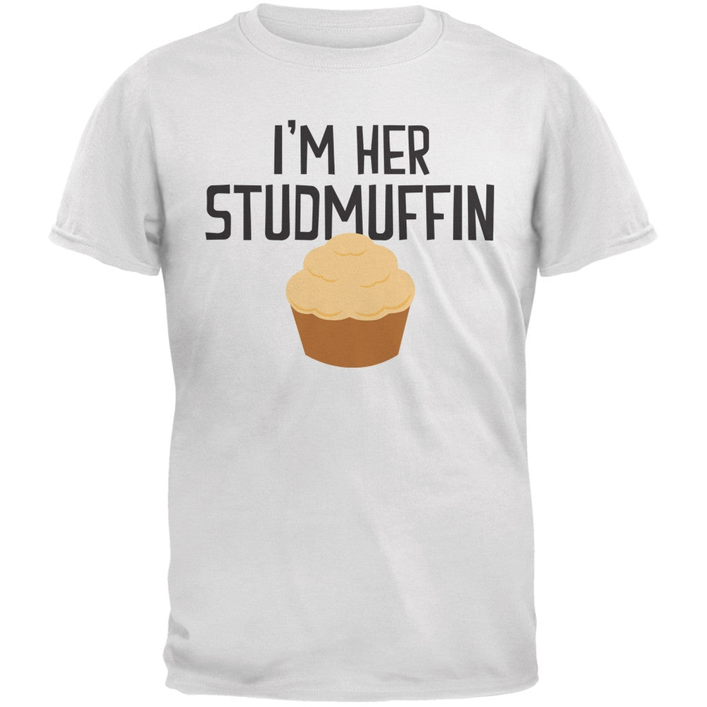 Valentine's Day I'm Her Studmuffin Brown Adult T-Shirt Men's T-Shirts Old Glory   