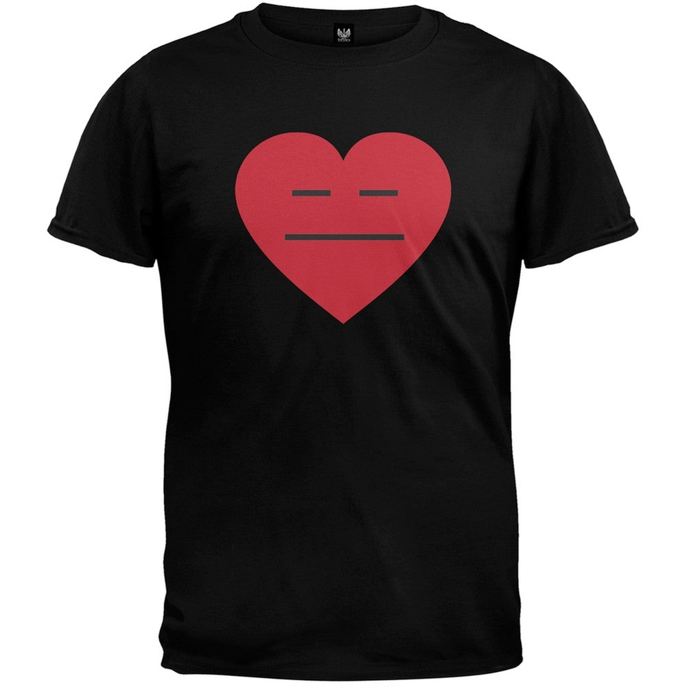 Meh Heart Face White T-Shirt Men's T-Shirts Old Glory   