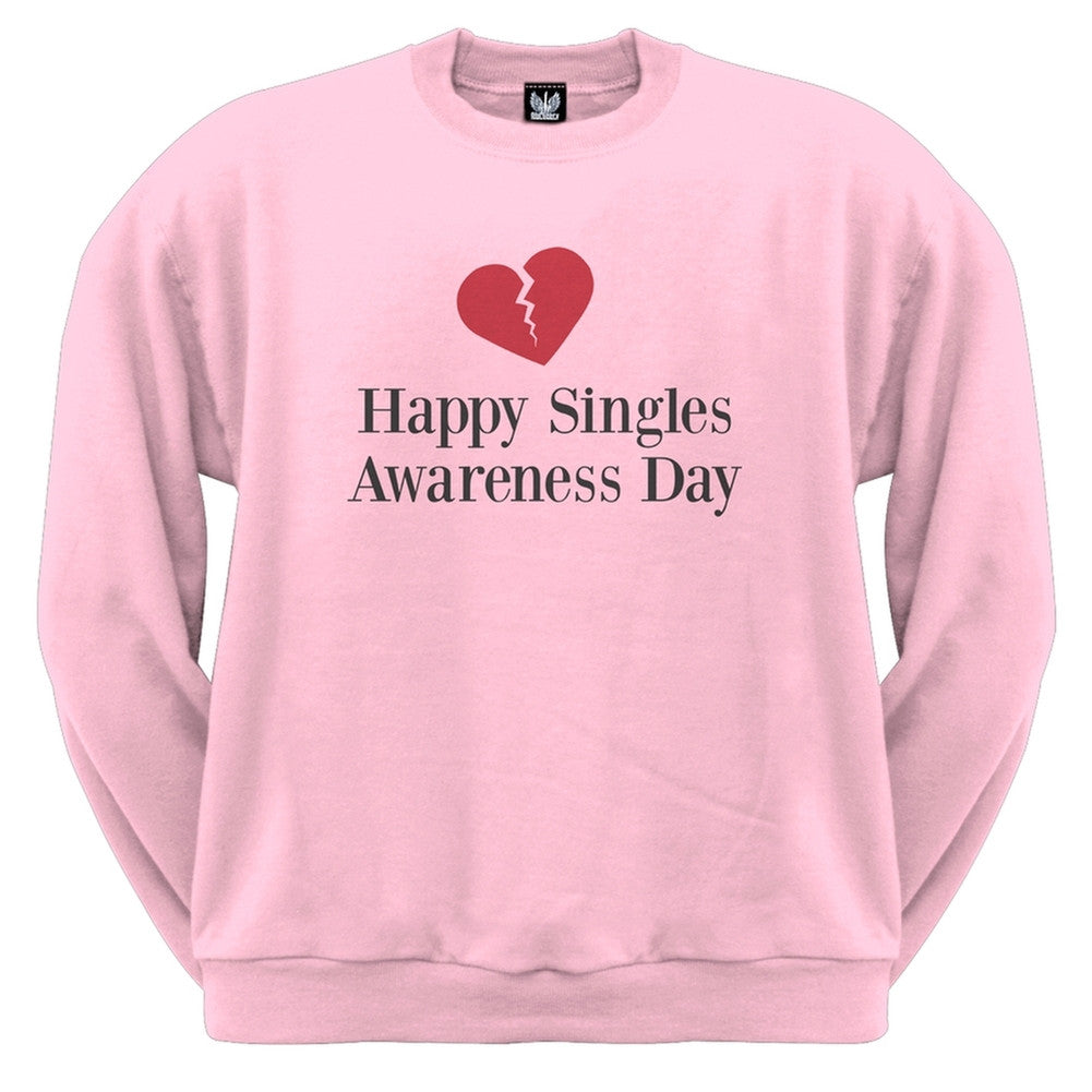 Valentine's Day - Happy Singles Awareness Day Crew Neck Sweatshirt Men's Sweatshirts Old Glory   