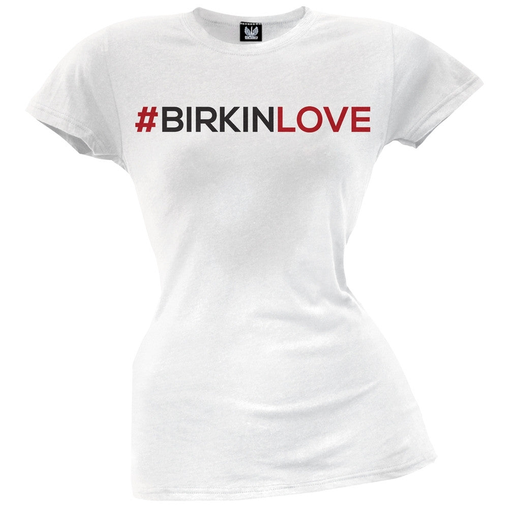 #BIRKINLOVE Juniors T-Shirt Juniors T-Shirts Old Glory SM White 