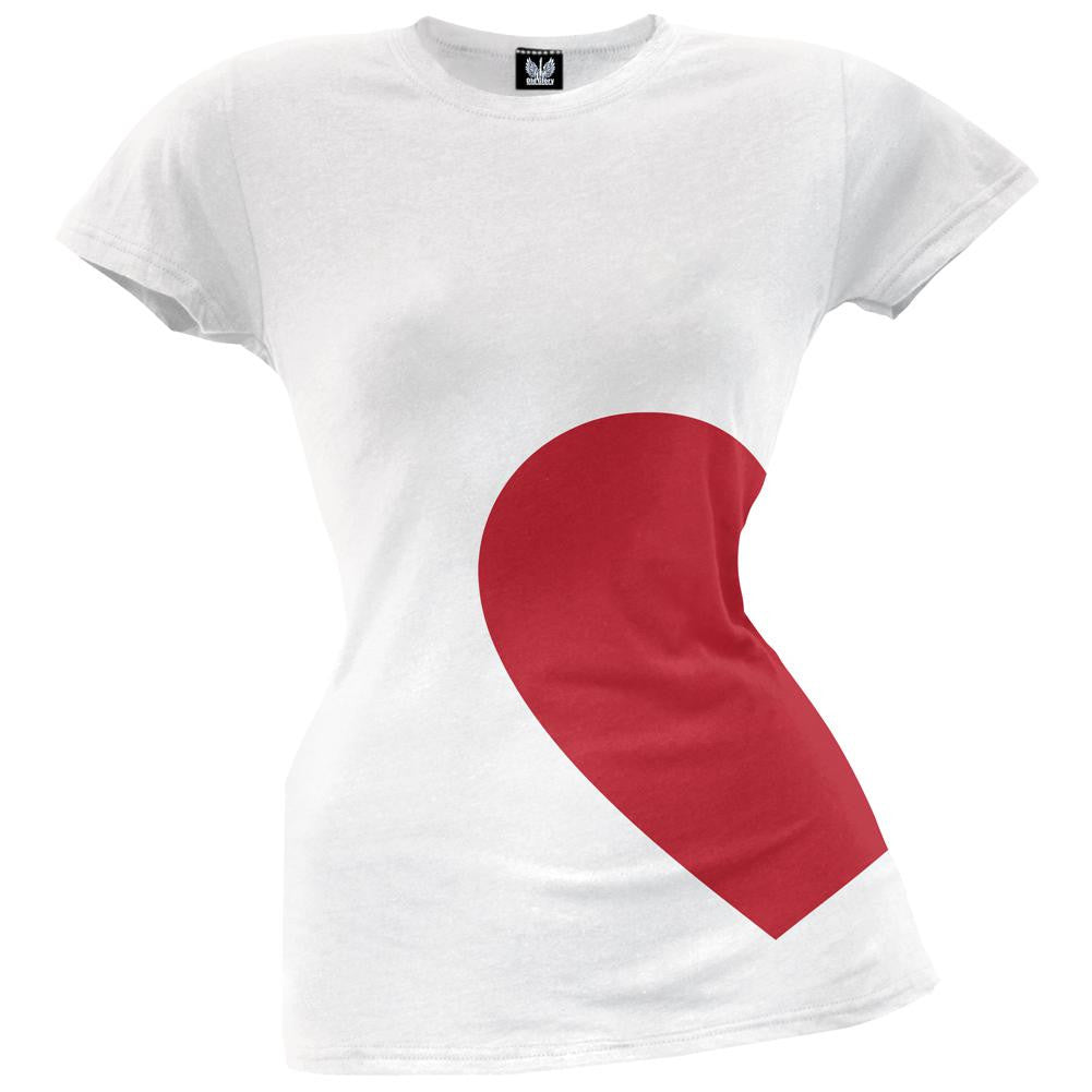 Valentine's Day - Half Heart Juniors T-Shirt Juniors T-Shirts Old Glory   