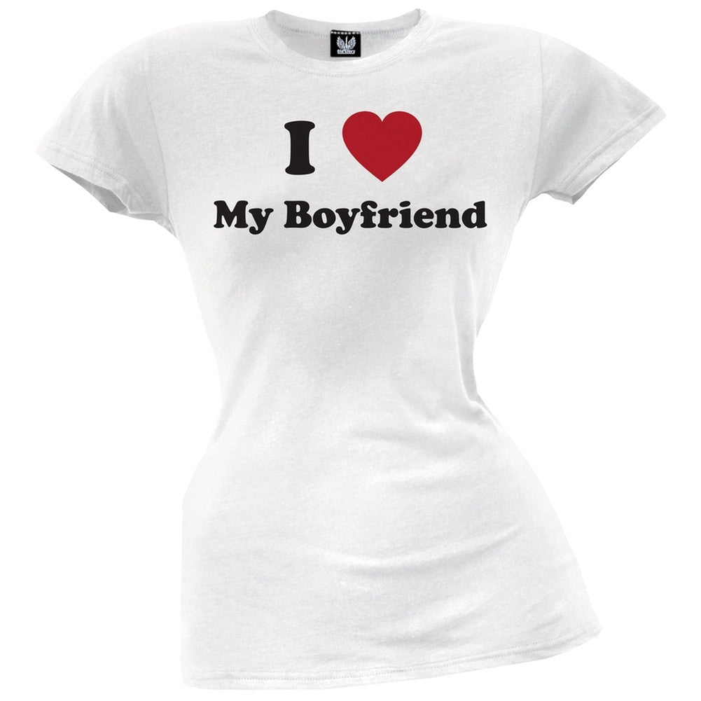 I Heart My Boyfriend Juniors T-Shirt Juniors T-Shirts Old Glory   