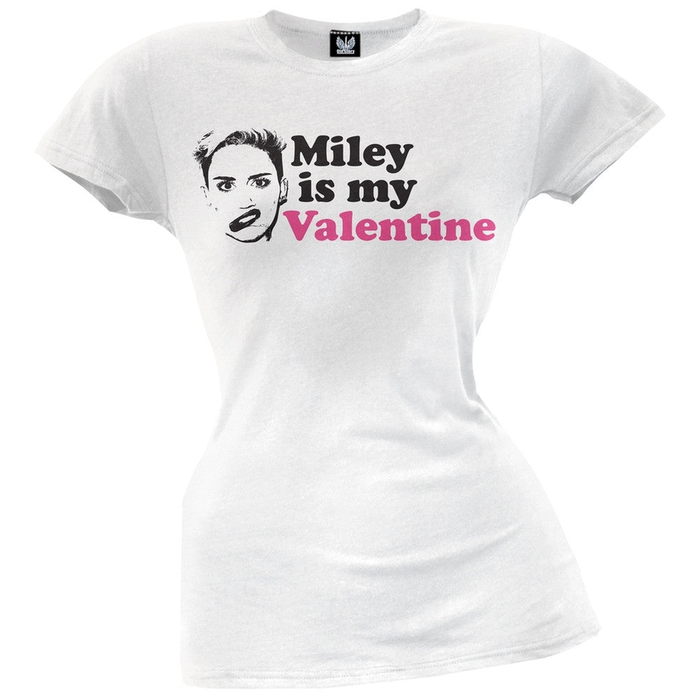 Miley is My Valentine Juniors T-Shirt Juniors T-Shirts Old Glory   