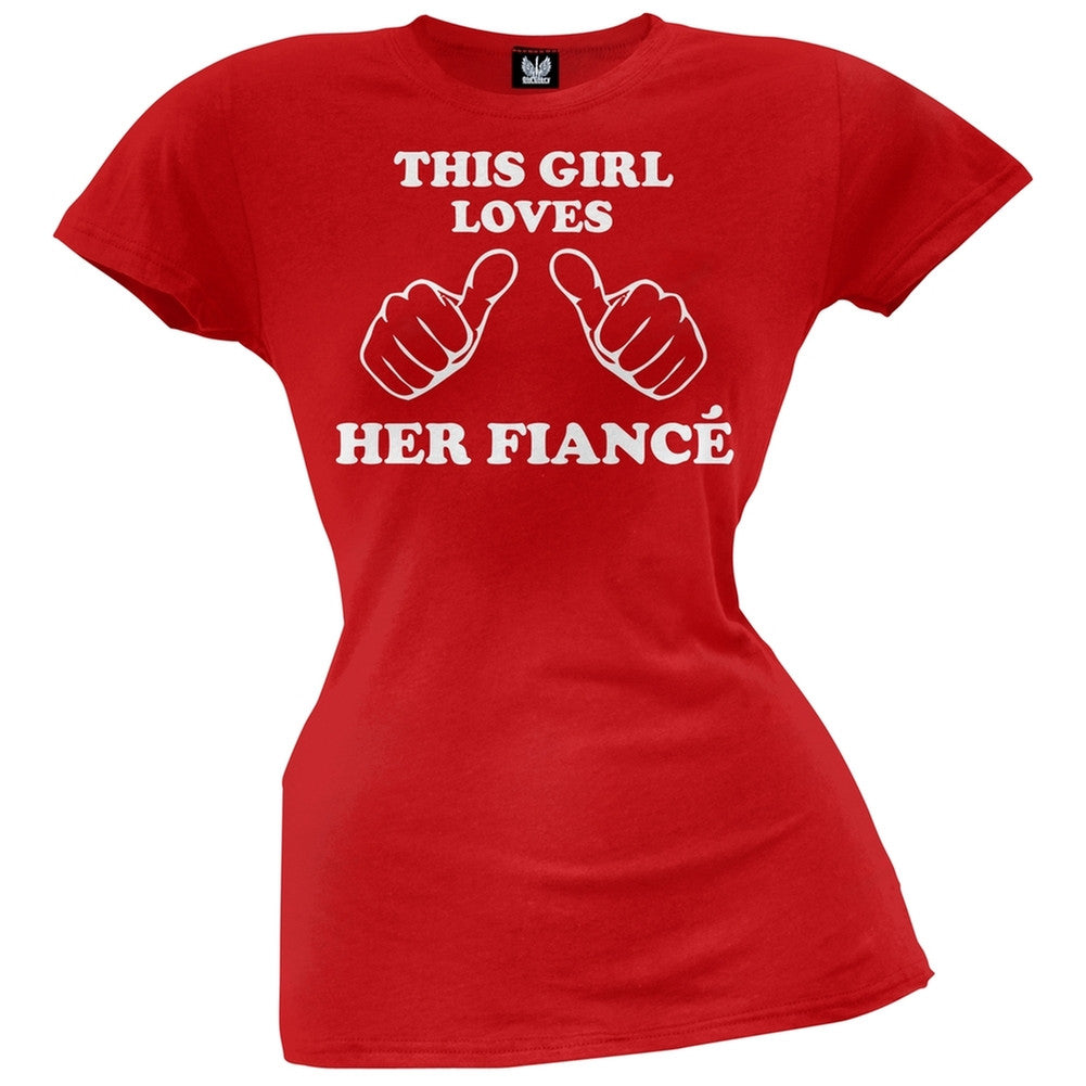 This Girl Loves Her Fiance Juniors T-Shirt Juniors T-Shirts Old Glory   