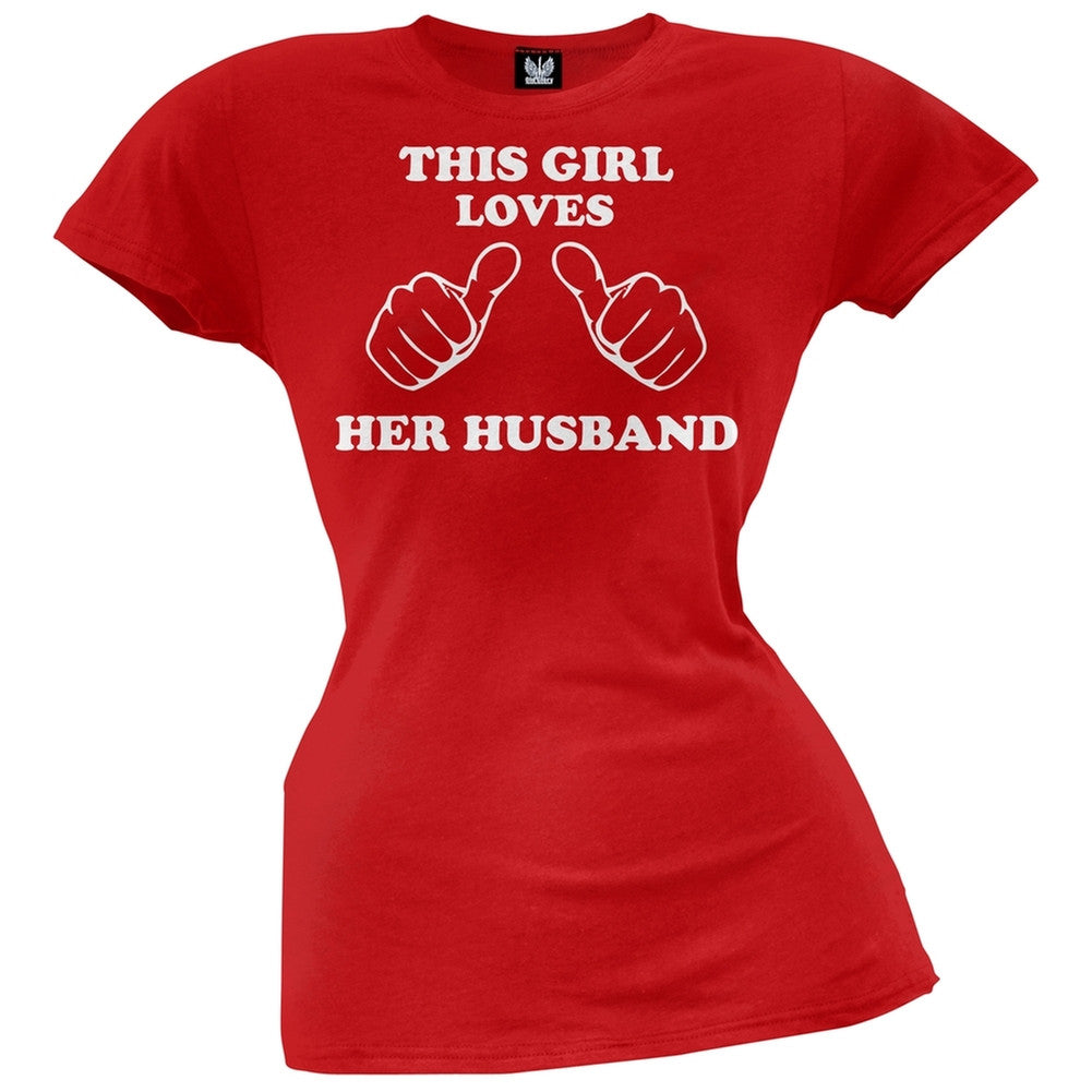 This Girl Loves Her Husband Juniors T-Shirt Juniors T-Shirts Old Glory   