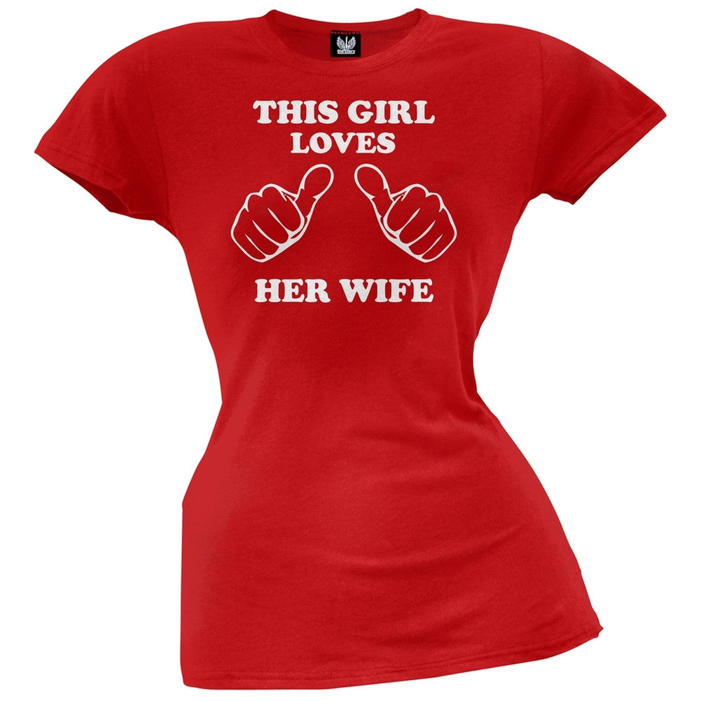 This Girl Loves Her Wife Juniors T-Shirt Juniors T-Shirts Old Glory   