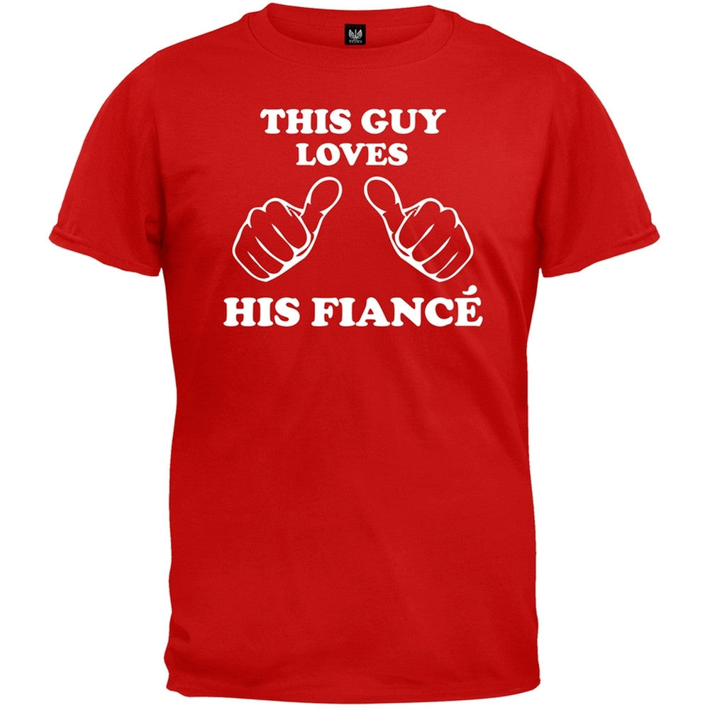 Valentine's Day - This Guy Loves His Fiance T-Shirt Men's T-Shirts Old Glory 2XL Red 