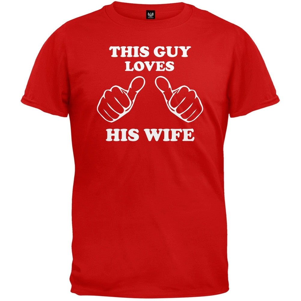 This Guy Loves His Wife T-Shirt Men's T-Shirts Old Glory 2XL Red 