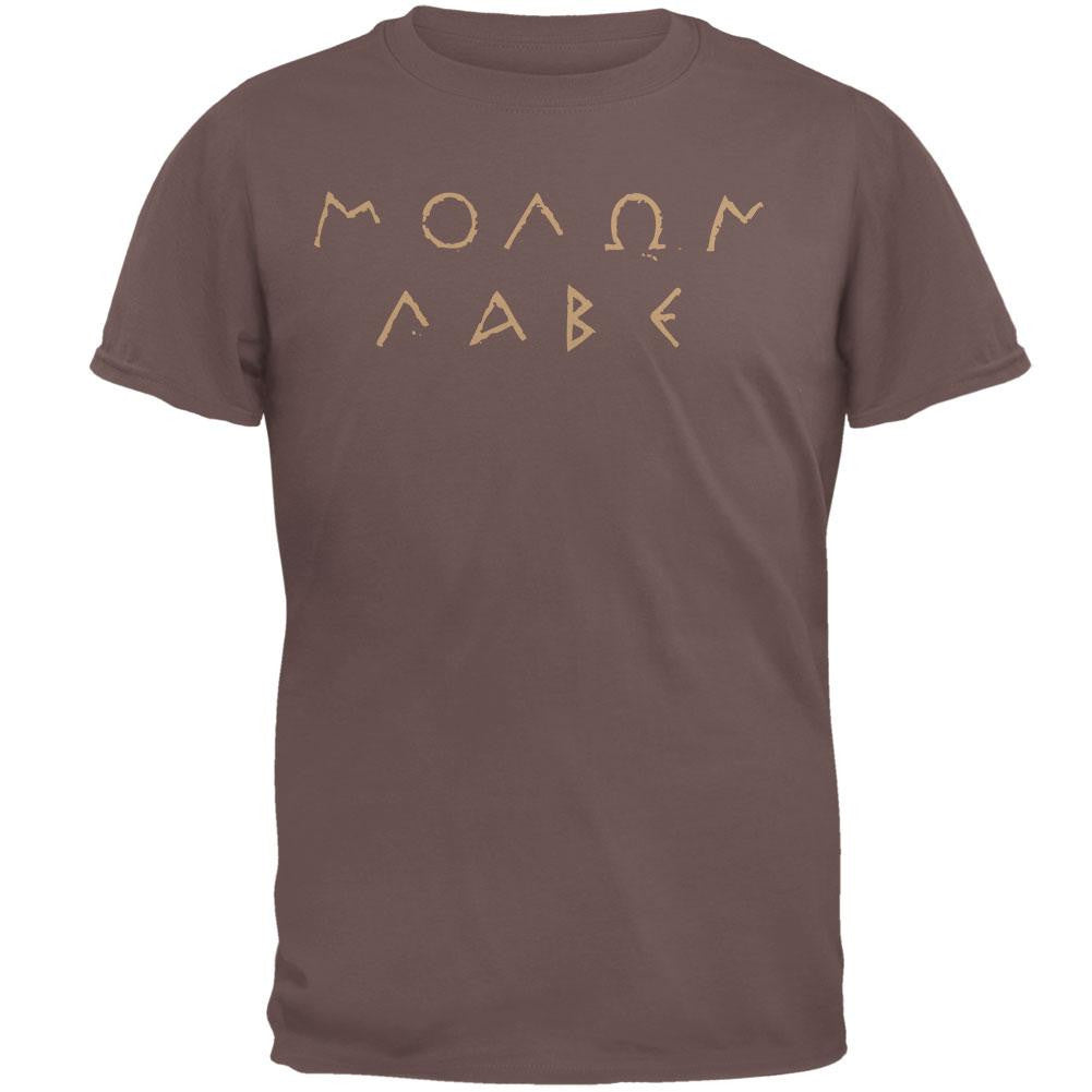 Molon Labe Ancient Greek Letters Brown T-Shirt Men's T-Shirts Old Glory 2XL Beige 