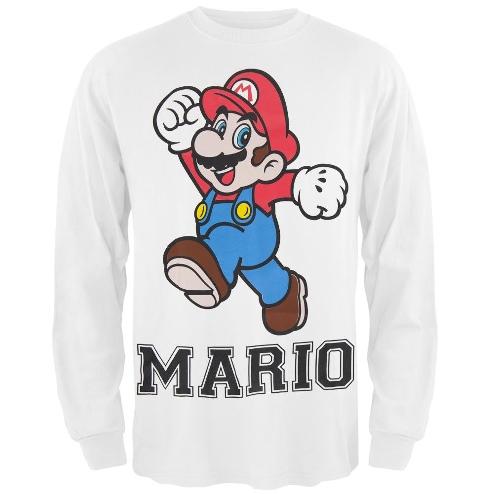 Nintendo - Mario Jumping Long Sleeve T-Shirt Men's Long Sleeves Nintendo LG White 