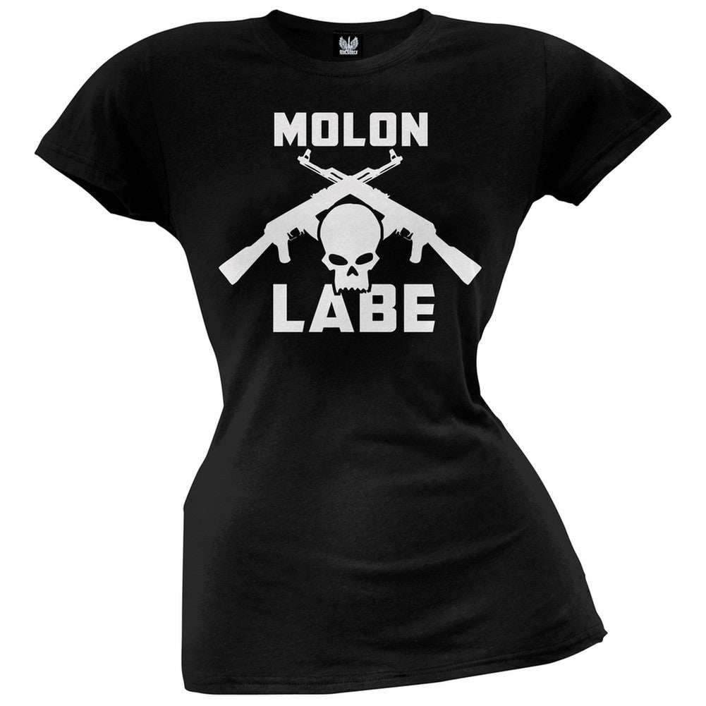 Molon Labe Crossed Guns Juniors T-Shirt Juniors T-Shirts Old Glory   