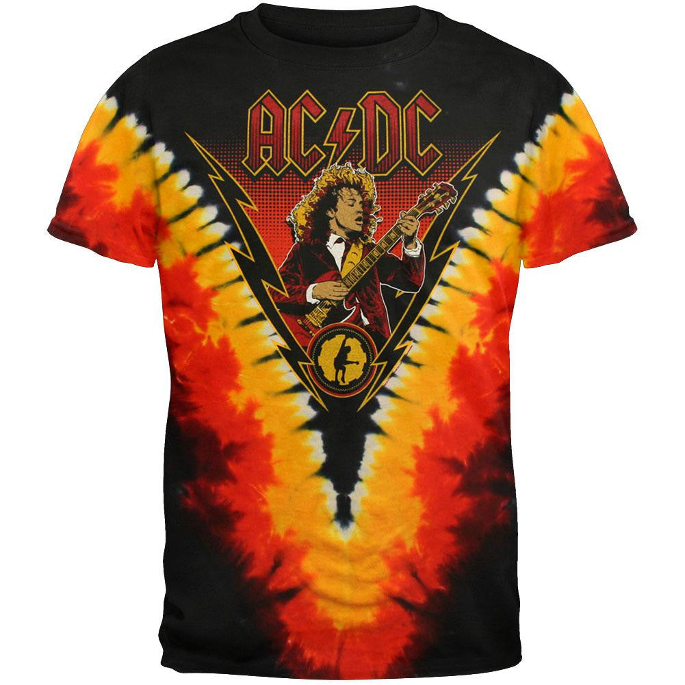 AC/DC - Angus Lightning Tie Dye T-Shirt Men's T-Shirts AC/DC MD Multi