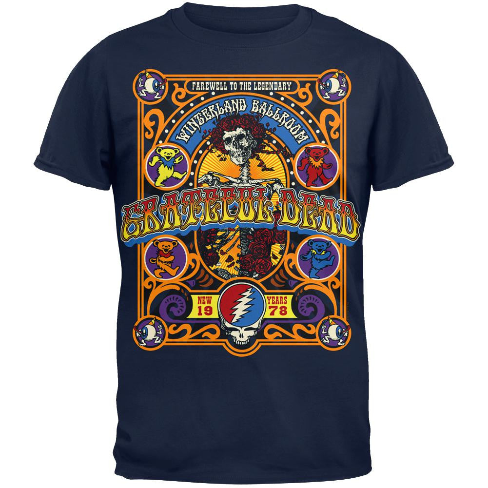 Grateful Dead - Closing of Winterland T-Shirt Men's T-Shirts Grateful Dead MD Dark Blue