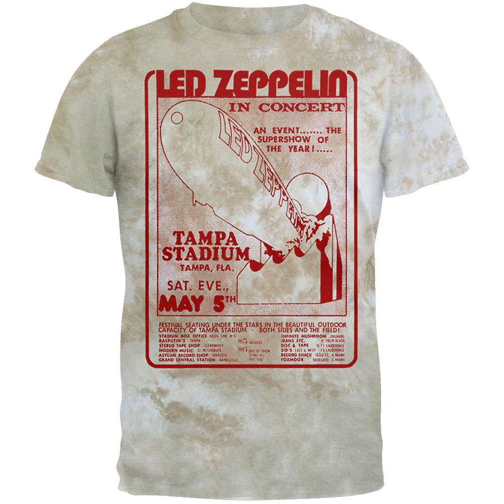 Led Zeppelin - In Concert Tie Dye T-Shirt Men's T-Shirts Led Zeppelin SM Beige 