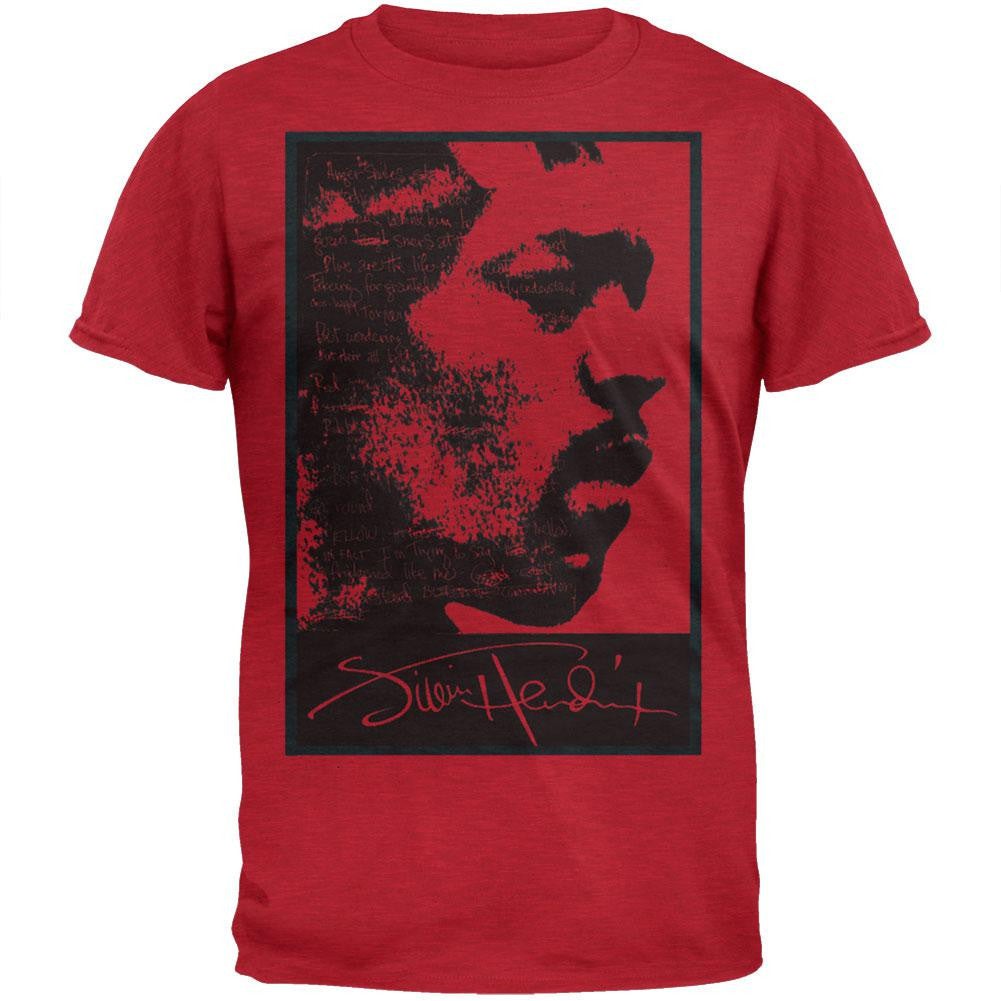 Jimi Hendrix - Ask the Axis Soft T-Shirt Men's T-Shirts Jimi Hendrix SM Red 