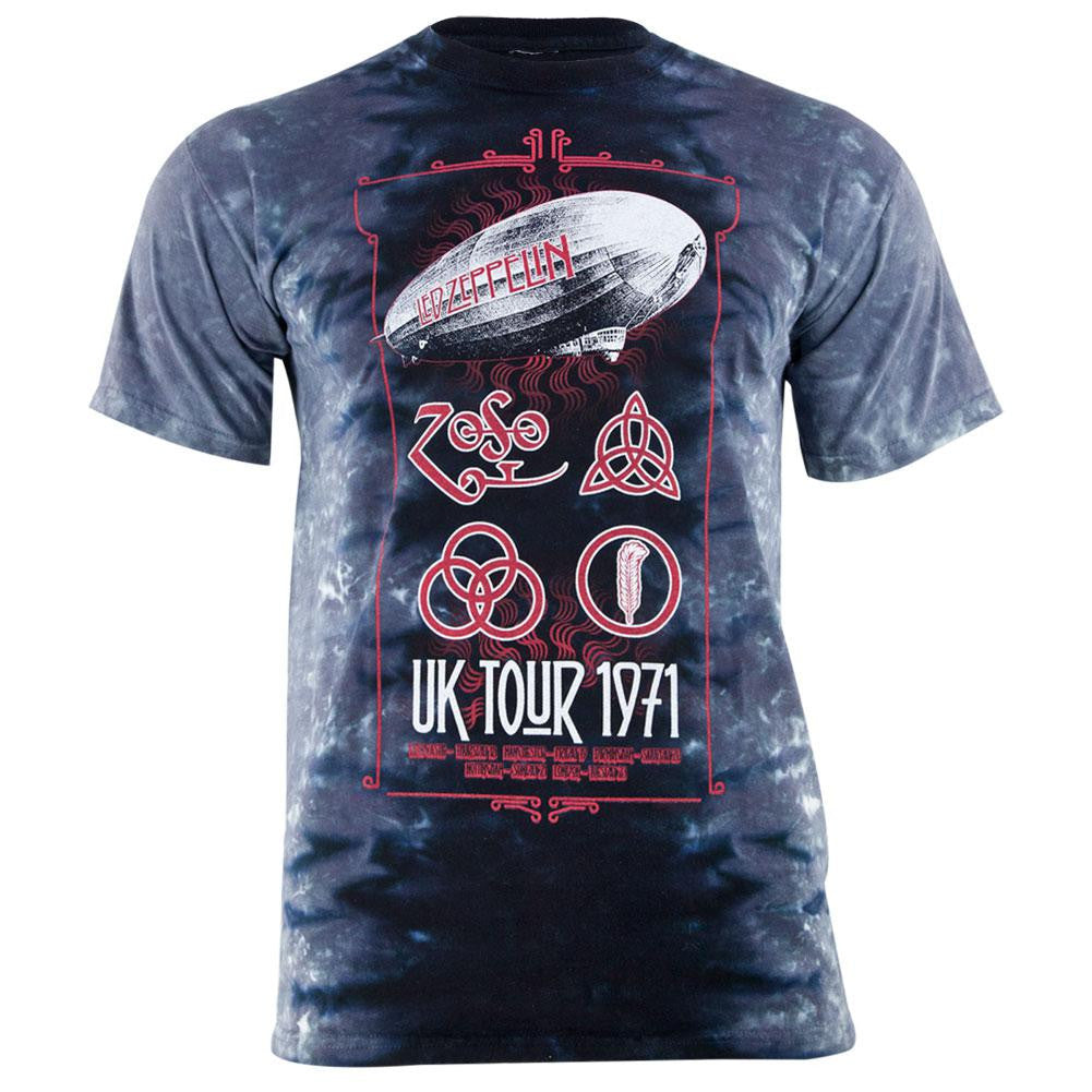 Led Zeppelin - UK Tour 1971 Tie Dye T-Shirt Men's T-Shirts Led Zeppelin 2XL Multi 