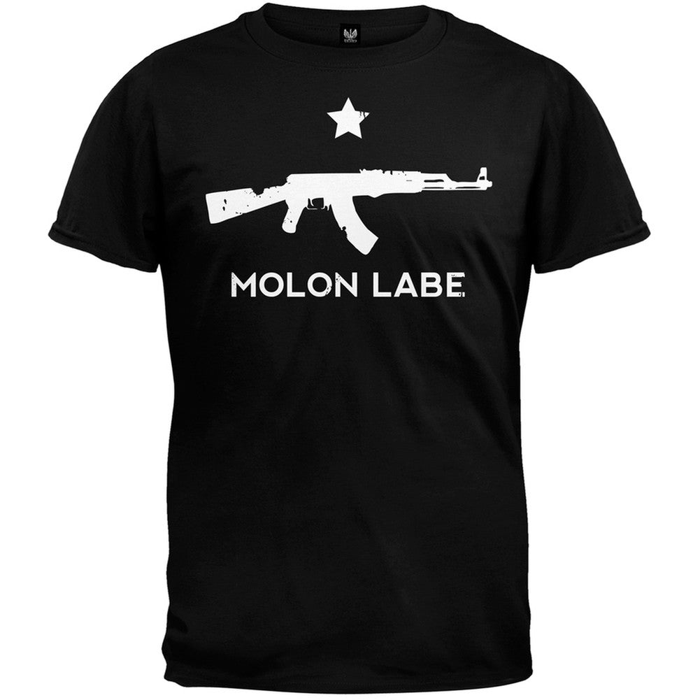 Molon Labe AK47 Black T-Shirt Men's T-Shirts Old Glory   