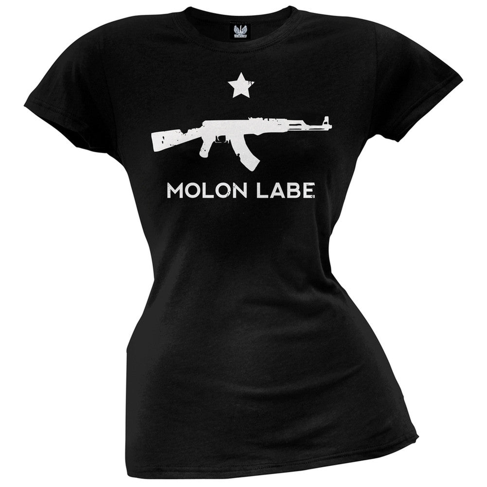 Molon Labe AK47 Black Juniors T-shirt Juniors T-Shirts Old Glory   