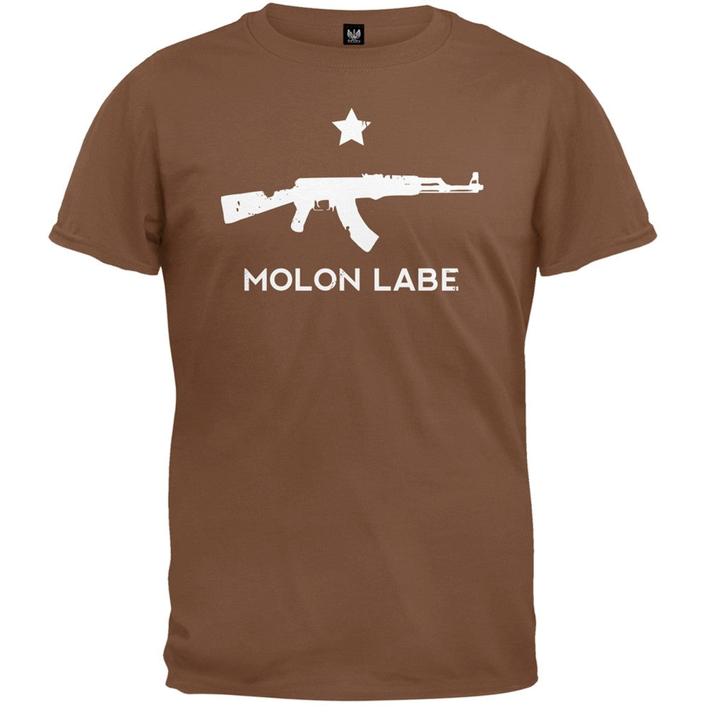 Molon Labe AK47 Black T-Shirt Men's T-Shirts Old Glory   