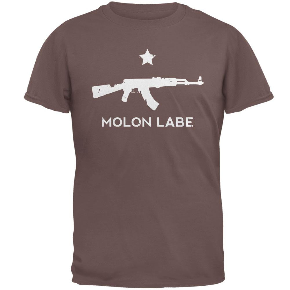 Molon Labe AK47 Brown T-Shirt Men's T-Shirts Old Glory 2XL Bronze 