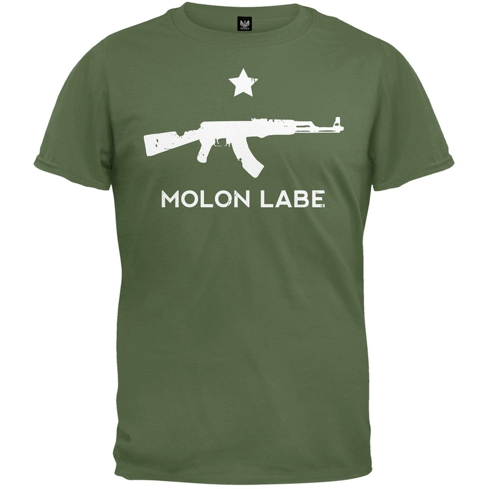 Molon Labe AK47 Military Green T-Shirt Men's T-Shirts Old Glory   