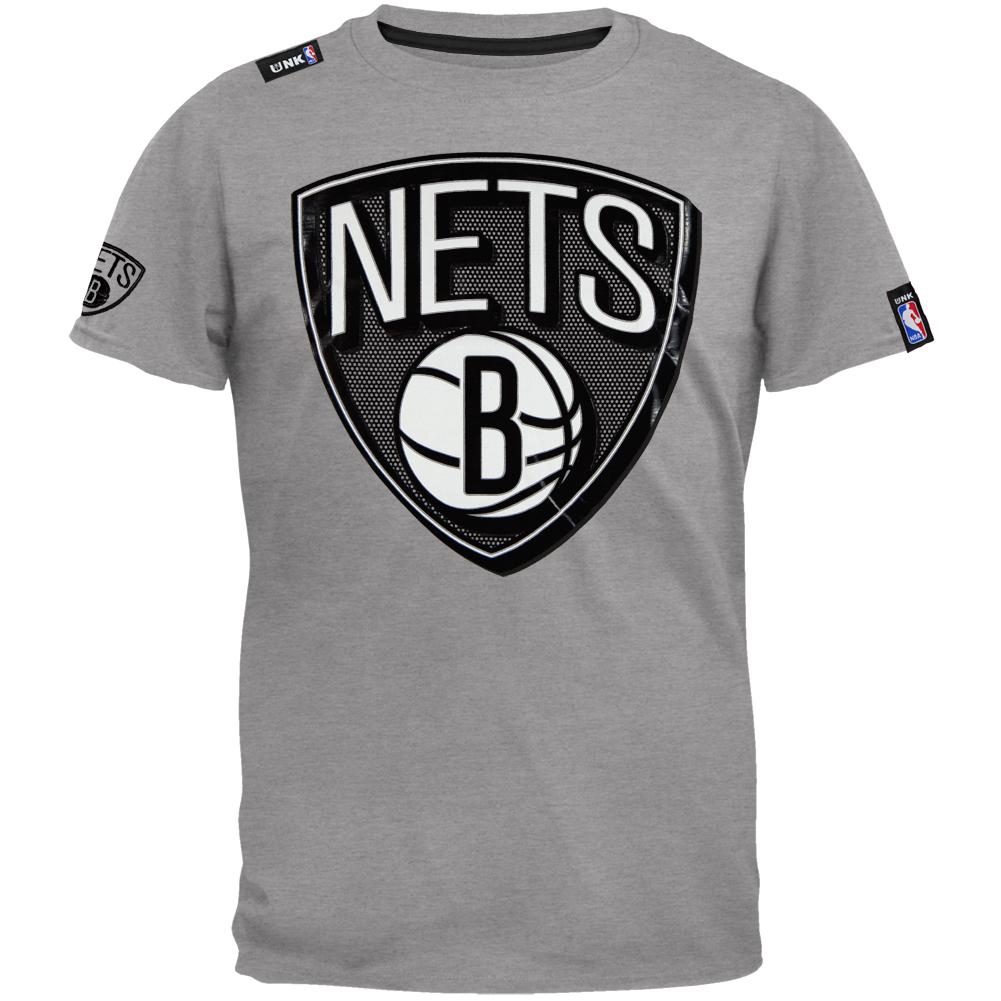 Brooklyn Nets - Primo Plus-Size T-Shirt Men's T-Shirts Brooklyn Nets 5XL Grey