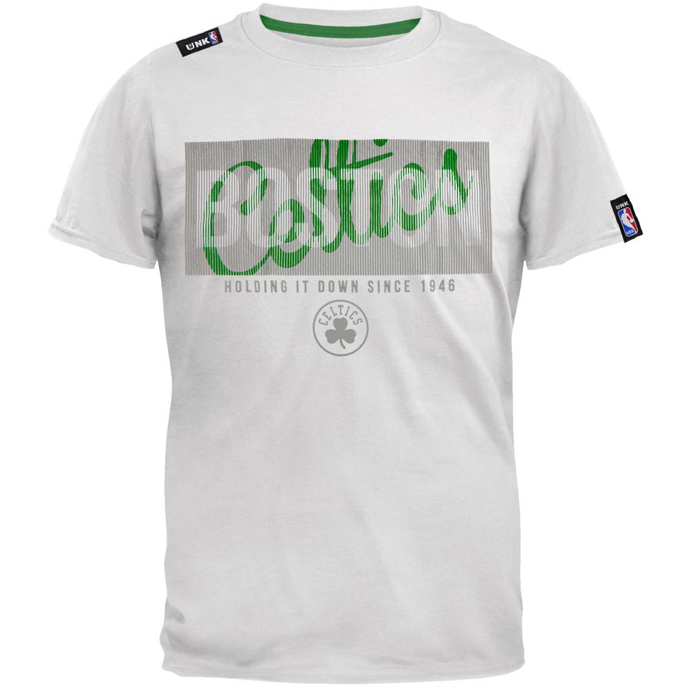 Boston Celtics - Fine Line T-Shirt Men's T-Shirts Boston Celtics SM White 