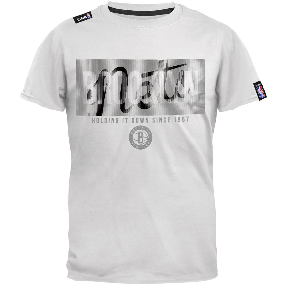 Brooklyn Nets - Fine Line Plus-Size T-Shirt Men's T-Shirts Brooklyn Nets 5XL White