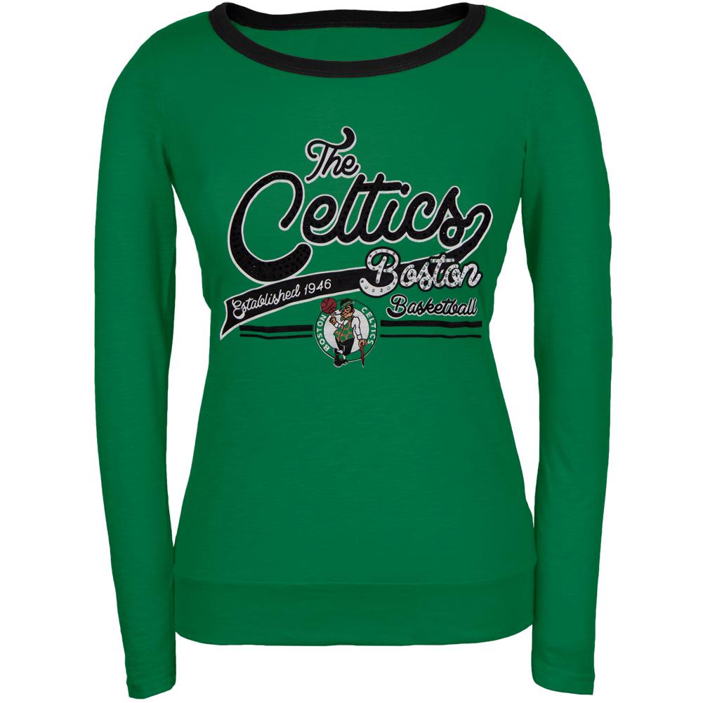 Boston Celtics - Free Throw Juniors Long Sleeve T-Shirt Juniors Long Sleeves Boston Celtics SM Green 
