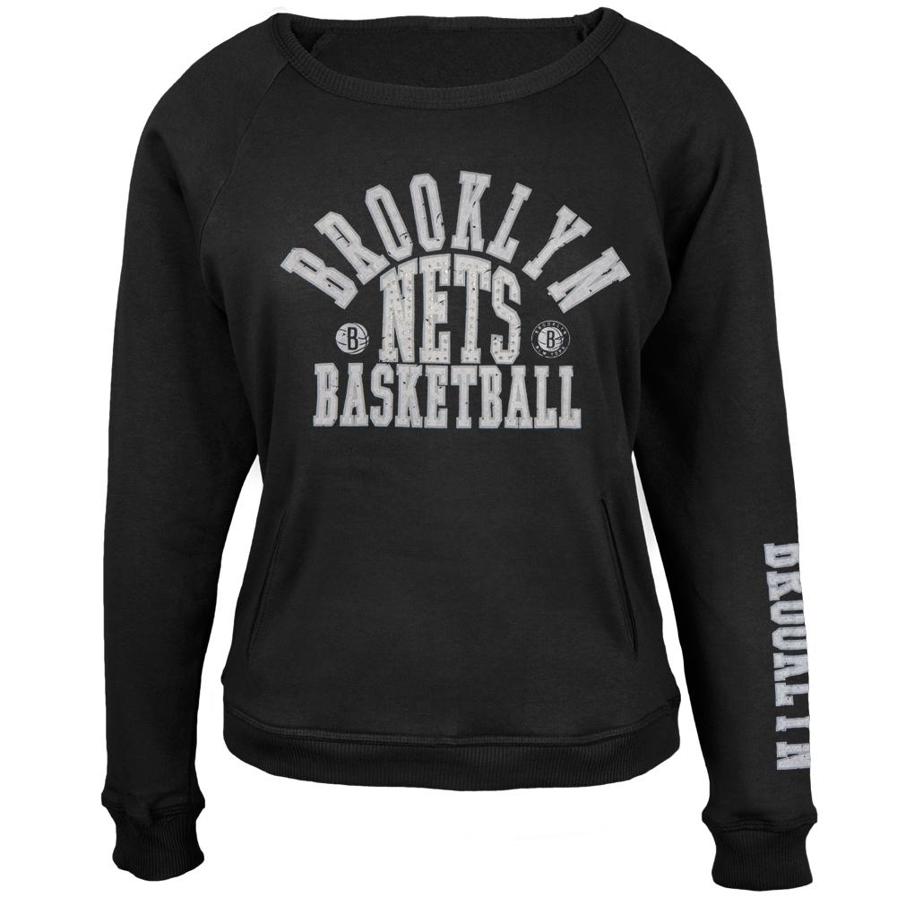 Brooklyn Nets - Overtime Juniors Crew Neck Sweatshirt Juniors Sweatshirts Brooklyn Nets SM Black