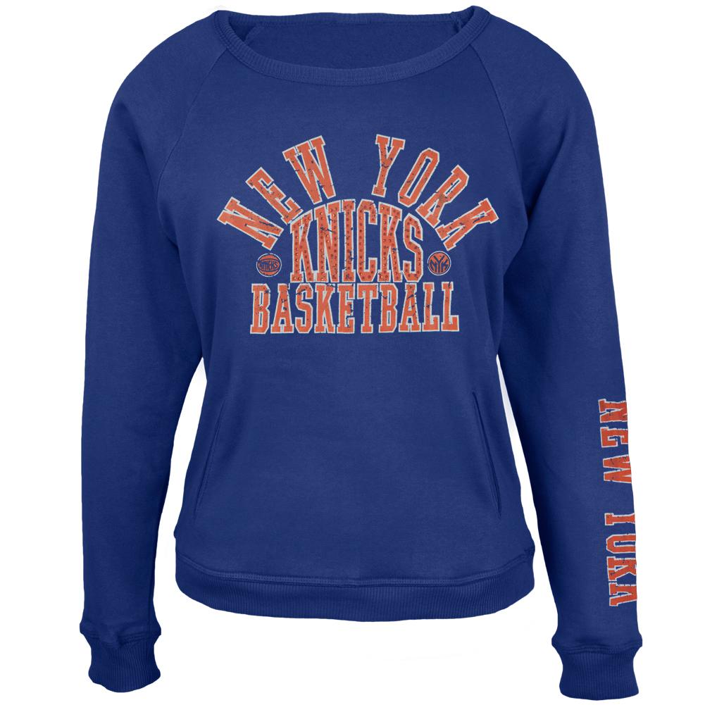 New York Knicks - Overtime Juniors Crew Neck Sweatshirt Juniors Sweatshirts New York Knicks LG Blue 