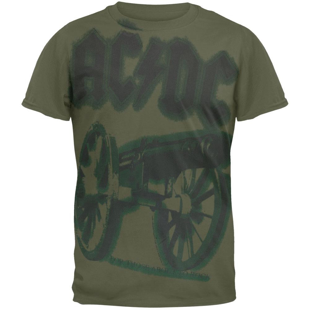 AC/DC - Cannon All-Over Soft T-Shirt Men's T-Shirts AC/DC MD Olive