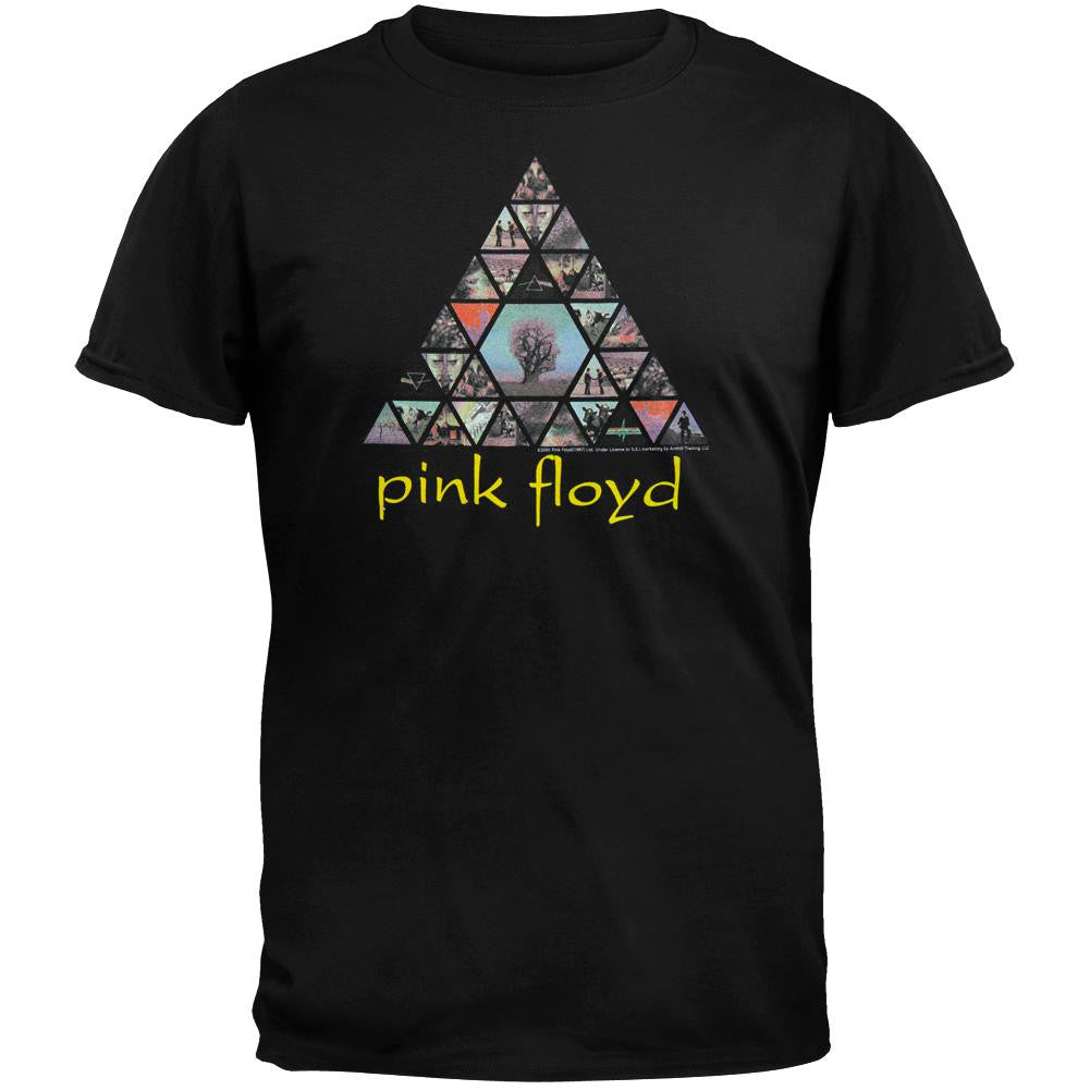 Pink Floyd Pyramid Collage of Album Covers Mens T Shirt Men's T-Shirts Pink Floyd SM  