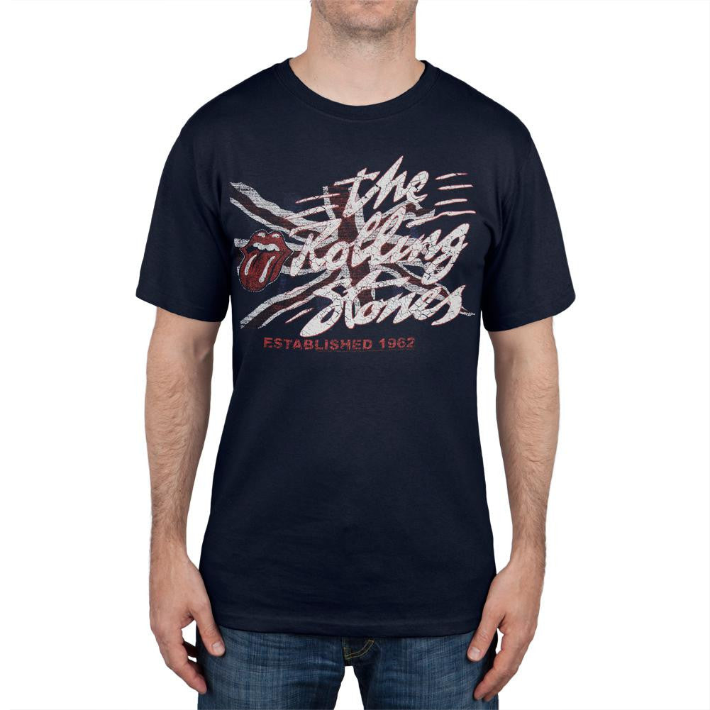 Rolling Stones - Established 1962 Soft T-Shirt Men's T-Shirts Rolling Stones MD Dark Blue 