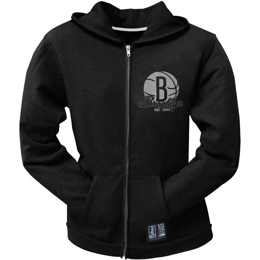 Brooklyn Nets - Shoot Around Juniors Hoodie Juniors Hoodies Brooklyn Nets SM Black